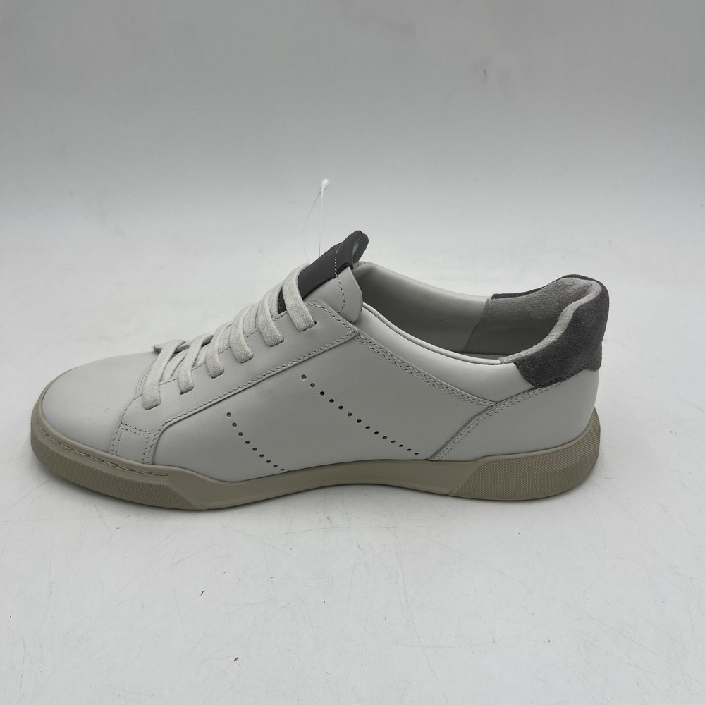 Vince Mercer Shoes Mens 7.5 White Gray Leather Low Top Casual Sneakers Classic - Picture 4 of 10